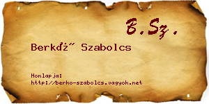 Berkó Szabolcs névjegykártya
