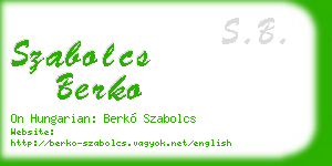 szabolcs berko business card